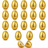 Set of 20 Gold Glittered Fillable Plastic Easter Eggs 2.25 Inches