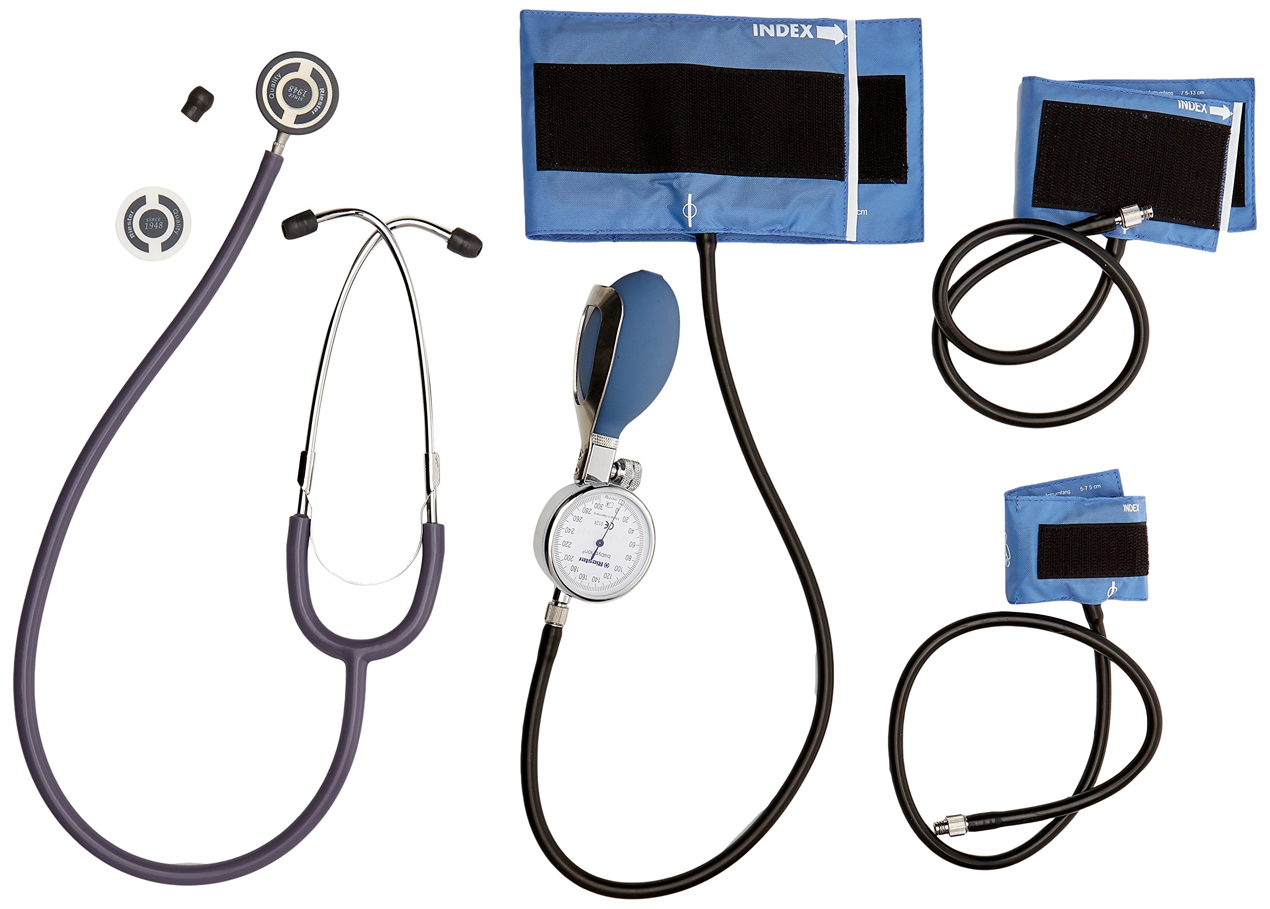 Riester 1440-501 Set II, babyphon metal, 3 velcro cuffs, 1 tube, stethoscope duplex baby
