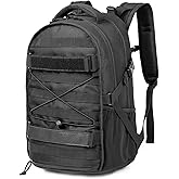 Tactical Military Backpack 30L Molle Assault Pack Army Rucksack, Heavy Duty for Hiking Camping Travel 3-Day Bug Out Bag (Black)