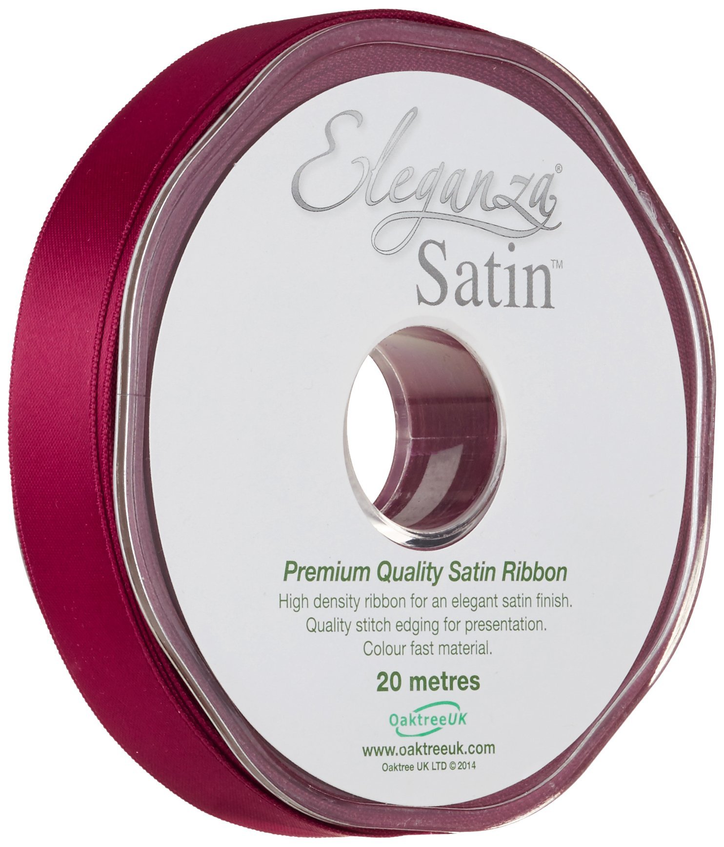 Eleganza Double Faced Satin 15mm x 20m Burgundy No.17, 15 mm x 20 m