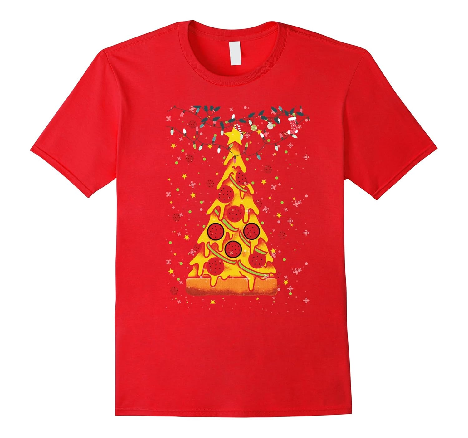 Funny Pizza Ugly Christmas Sweater Xmas Pizza Tree GIft-ANZ