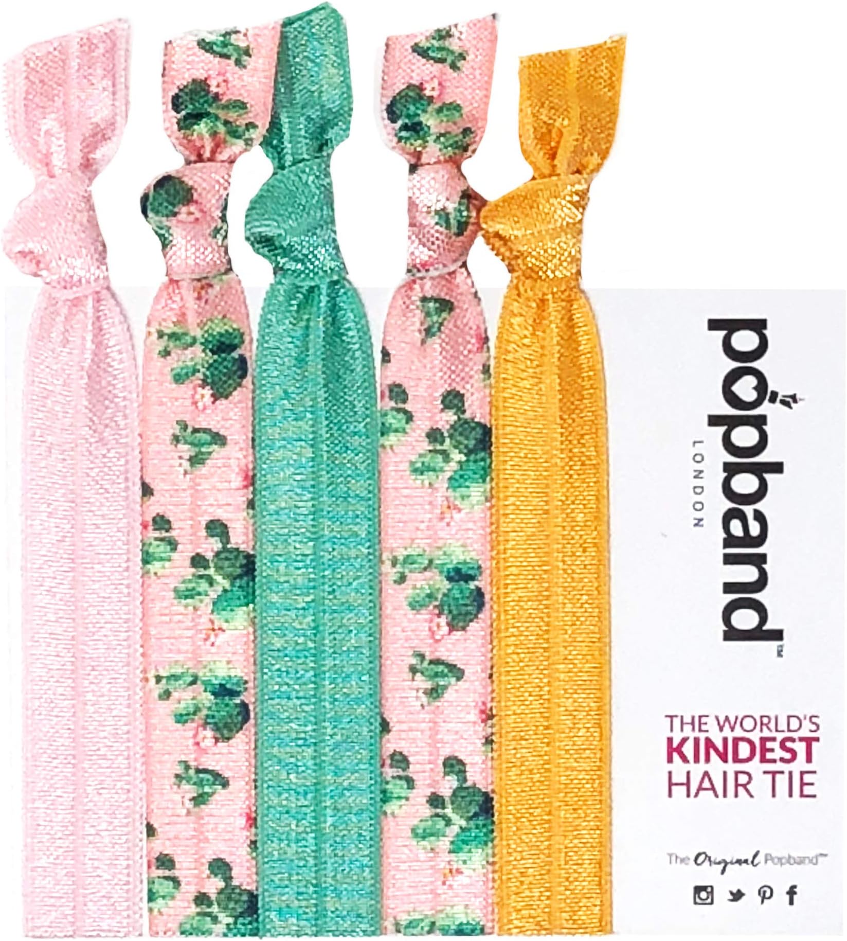 Popbands Essential Hair Bands, Crease Free Hair Ties, Arizona (Pack of 5)