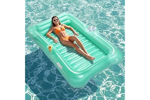 HeySplash Inflatable Tanning Pool Lounger Float, 72.8 * 49.2" Inflatable Ride-ons Pool Rafts Swimming Pool Float, Summer Beac