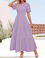 ZESICA Women's 2025 Summer Short Sleeve Maxi Dress