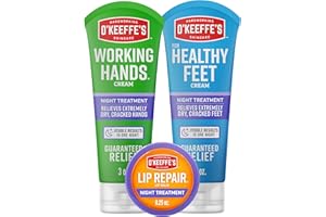 O'Keeffe's Night Treatment Combo Pack Including Working Hands Night Treatment Hand Cream, Healthy Feet Night Treatment Foot Cream and Lip Repair Night Treatment Lip Balm; Gift Idea