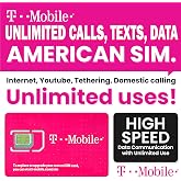 SIM Card Prepagata T-Mobile USA: Dati 4G LTE Illimitati, Chiamate E SMS In USA. Per Smartphone Sbloccati, Valida 30 Giorni.