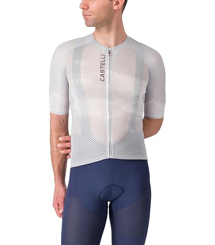 Amazon.com : CASTELLI UPF Long-Sleeve Jersey Silver Gray S