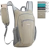 G4Free 15L Hiking Daypack Lightweight Travel Backpack Packable Outdoor Casual Foldable Shoulder Bag (Beige)