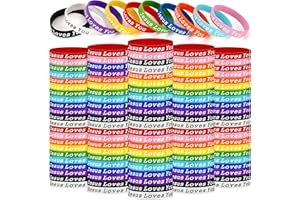 ROAKFONK 110 Pcs Jesus Loves You Silicone Bracelet, Colorful Christian Wristbands, Rubber Jesus Bracelet,Christian Bracelets Bulk, Bible Verse Bracelets and Scripture Wristbands for Religious Party Favors