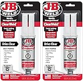 J-B Weld ClearWeld 5 Minute Epoxy, Clear, Syringe, 2 Pack, 50112-2