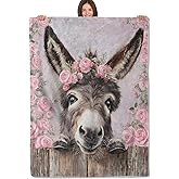 Charming Donkey Blanket Soft Lightweight Flannel Throw Blanket for Living Room Bedding Travel Home Decor Cozy 50x60 Inch Blankets Gifts for Adults Kids Women Men