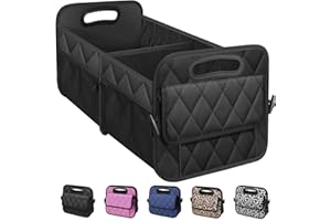 Olosar Collapsible Car Trunk Organizer with Reinforced Handles, Storage with 6 Pockets, Car Accessories for Women/Man (Large, Black)