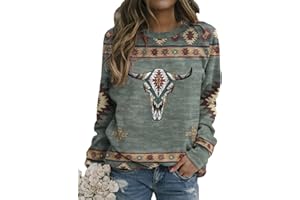 Xuboway Womens Western Aztec Geometric Hoodie Ethnic Graphic Pullover Sweater Long Sleeve Sweatshirt 2023 fall Trendy Clothes