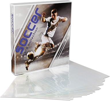 Amazon Unikeep サッカーテーマトレーディングカードコレクションバインダー 10プラチナシリーズ トレーディングカードページ 完全に閉じたケースがロック式ラッチでカードを安全に保護します Unikeep 試合 ゲーム用品