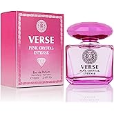 Verse Pink Crystal Intense for Women 3.4 fl Oz - Fruity & Floral Scents of Raspberry, Peony, Magnolia & Lotus Flowers - Base Notes of Amber, Vibrant Musk & Deep Mahogany Wood - Elegant 100ml Bottle