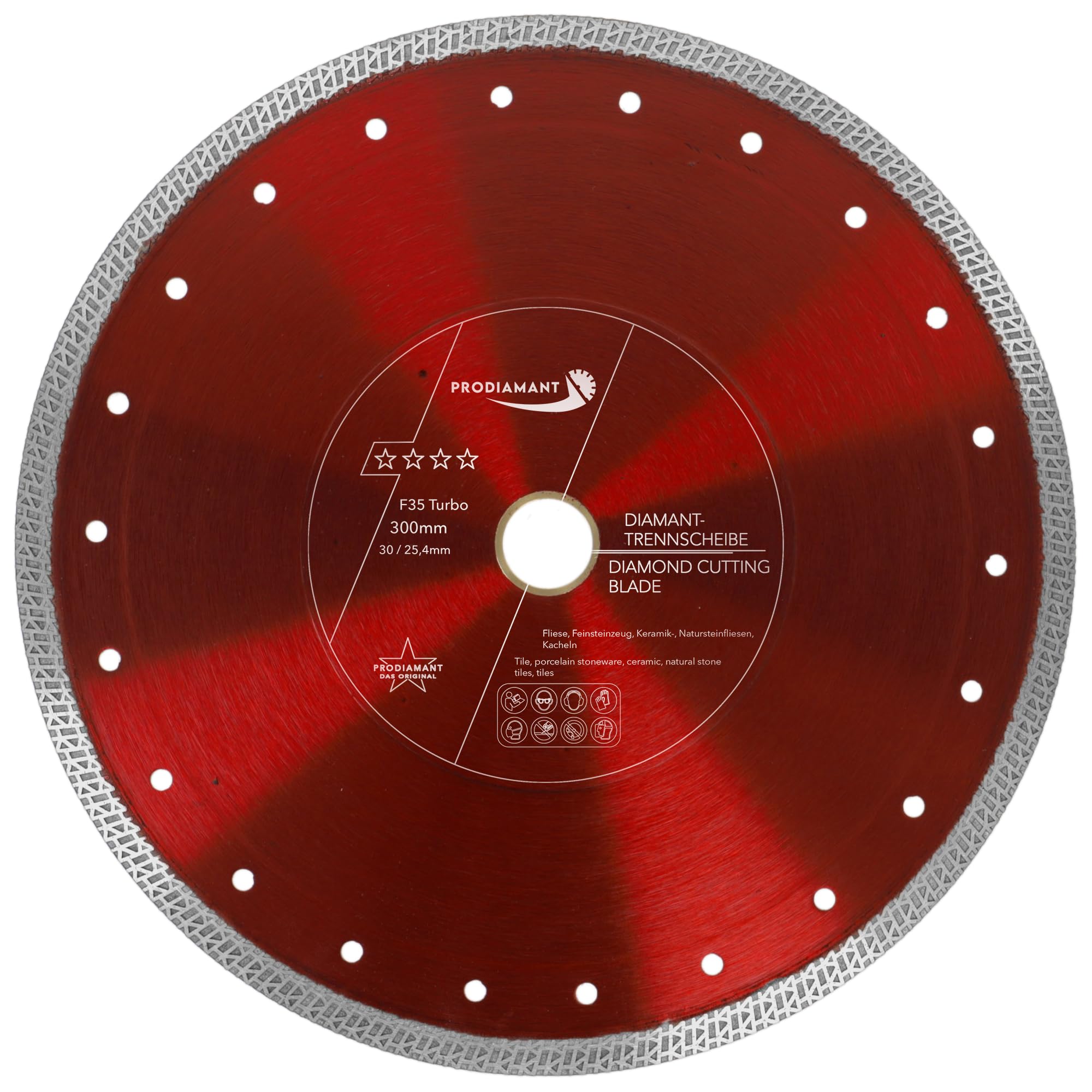PRODIAMANT Premium diamond cutting disc tile porcelain stoneware 300 mm x 30 mm with ring 25.4 mm 12 inch tile disc for table machines