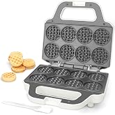 SugarWhisk Mini Waffle Maker Machine, Bake 8 x 2'' Tiny Waffle Bites, Tiny Waffle Bites Iron for Kids,Small Waffle Maker, Compact &amp; Easy Use, Recipe Included, Non Stick Surface, White