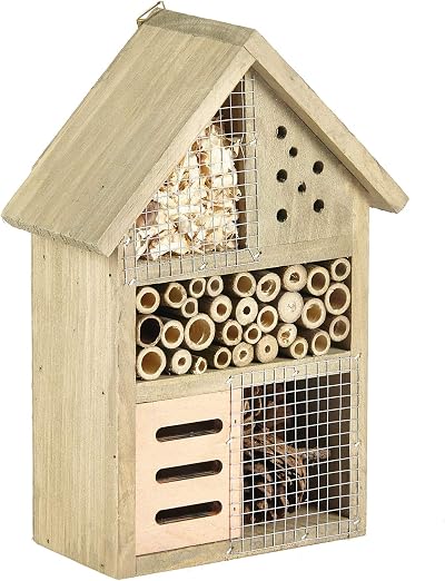 Pet Ting Wooden Insect House Eco Friendly Bee Ladybug Butterfly 25.5cm