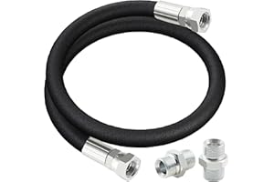 HOOTSUM Compressor Jumper Hose 3/4" x 40"Length with 3/4” Rotate Male Connectors, 700PSI Rubber Compressor Hose