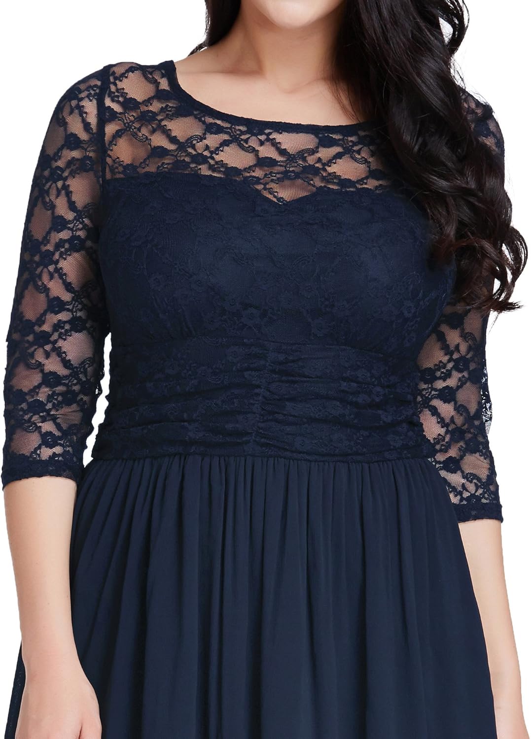 navy blue lace top plus size