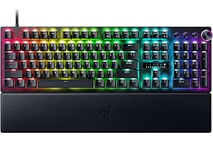 Razer Huntsman V3 Pro Esports Gaming Keyboard: Analog Optical Switches - Razer Snap Tap - Rapid Trigger - Adjustable Actuation - Media Keys & Dial - Doubleshot PBT Keycaps - Wrist Rest - Black