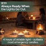 Zuvo 4-Hour Unscented Tea Light Candles 100 Pack White, Cotton Wicks 3.8x1.3 cm view 6