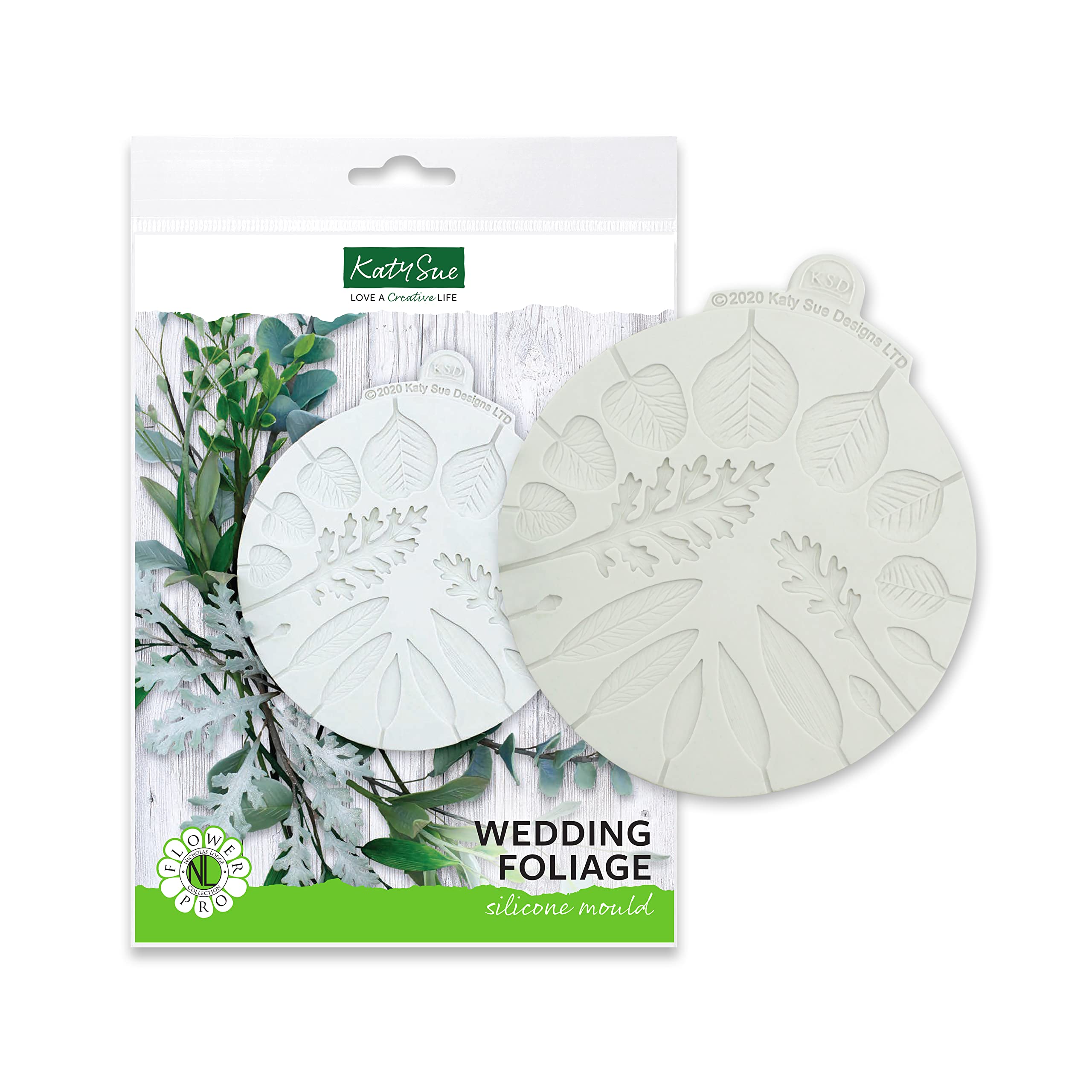 Flower Pro Wedding Foliage Cake Decorating Silicone Mould by Katy Sue Silicone Moulds for Fondant & Clay - Makes 6 Types of Leaf for Wedding Cakes, Garlands & Table Decorations.