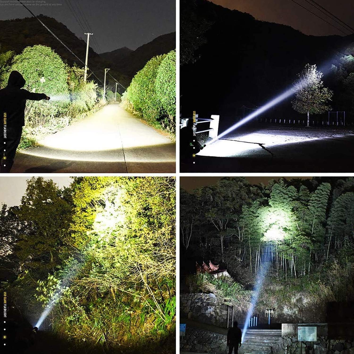 Rechargeable Flashlights High Lumens, 90000 Lumens Super Bright Led Flashlight Powerful Tactical Flashlight with Batteries Included, Zoomable, 3 Modes, Waterproof Flashlight for Emergencies, Camping: Home & Kitchen