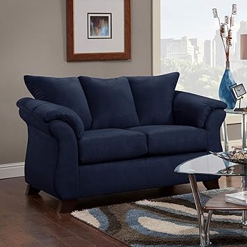 Amazon Com Roundhill Furniture Aruca Navy Blue Microfiber Pillow