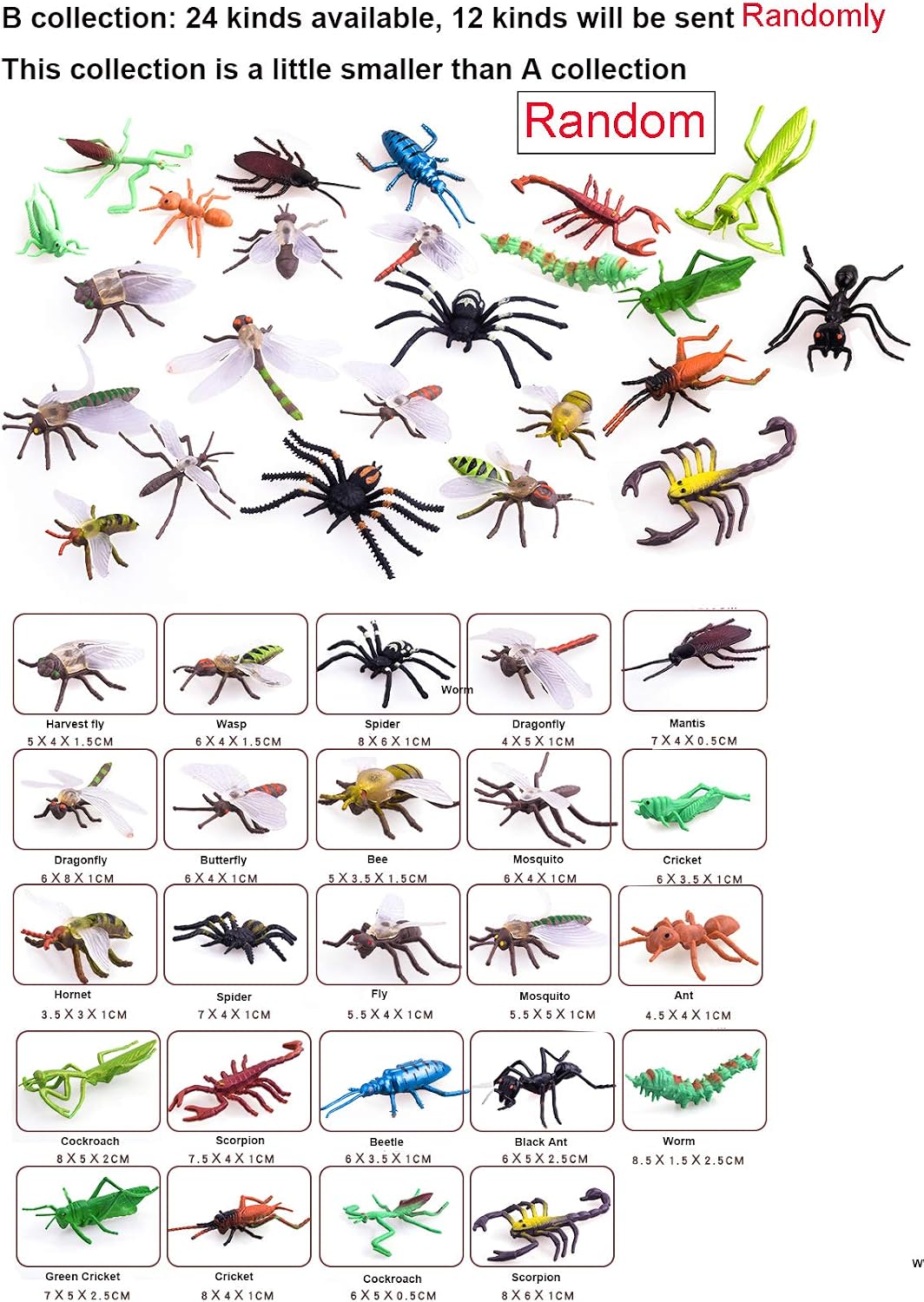 OOTSR 39 Pieces Plastic Realistic Insects and Butterfly Spider Bat for Children for Education Halloween, Toy Themes, Parties - Image 4