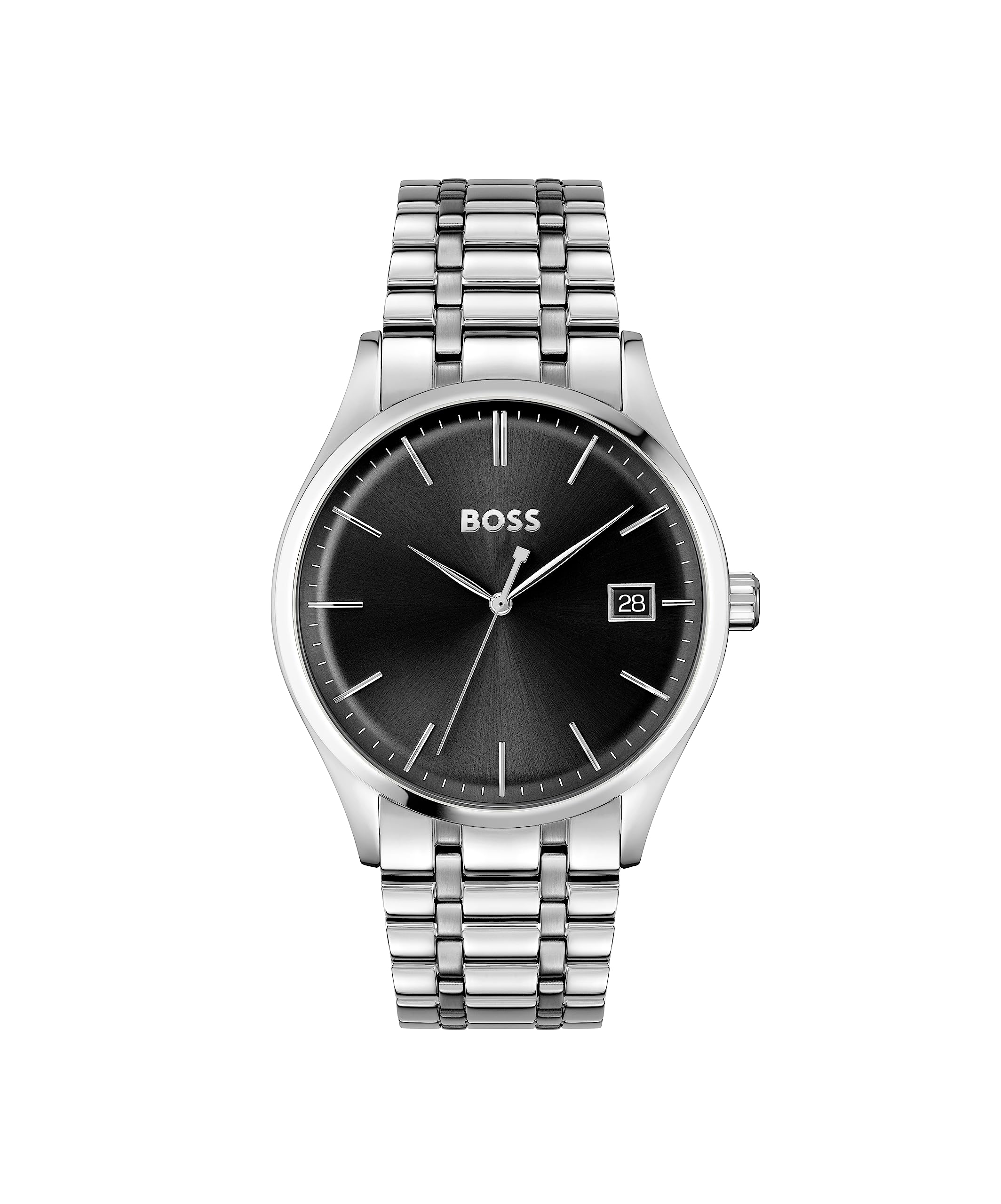 BOSS Analogue Quartz Watch for Men Commissioner Collection with Silver Stainless Steel Bracelet - 1513833
