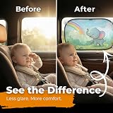 CARAMAZ Car Window Shades for Baby UV Protection 51 x 31 cm Elephant Pack 2 view 2