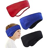 JenPen 3 Pcs Double-layer Ear Warmer for Kids Headband-knit Fuzzy Lined Winter Ear Muffs Cover for Boys Girls Ski Cycling