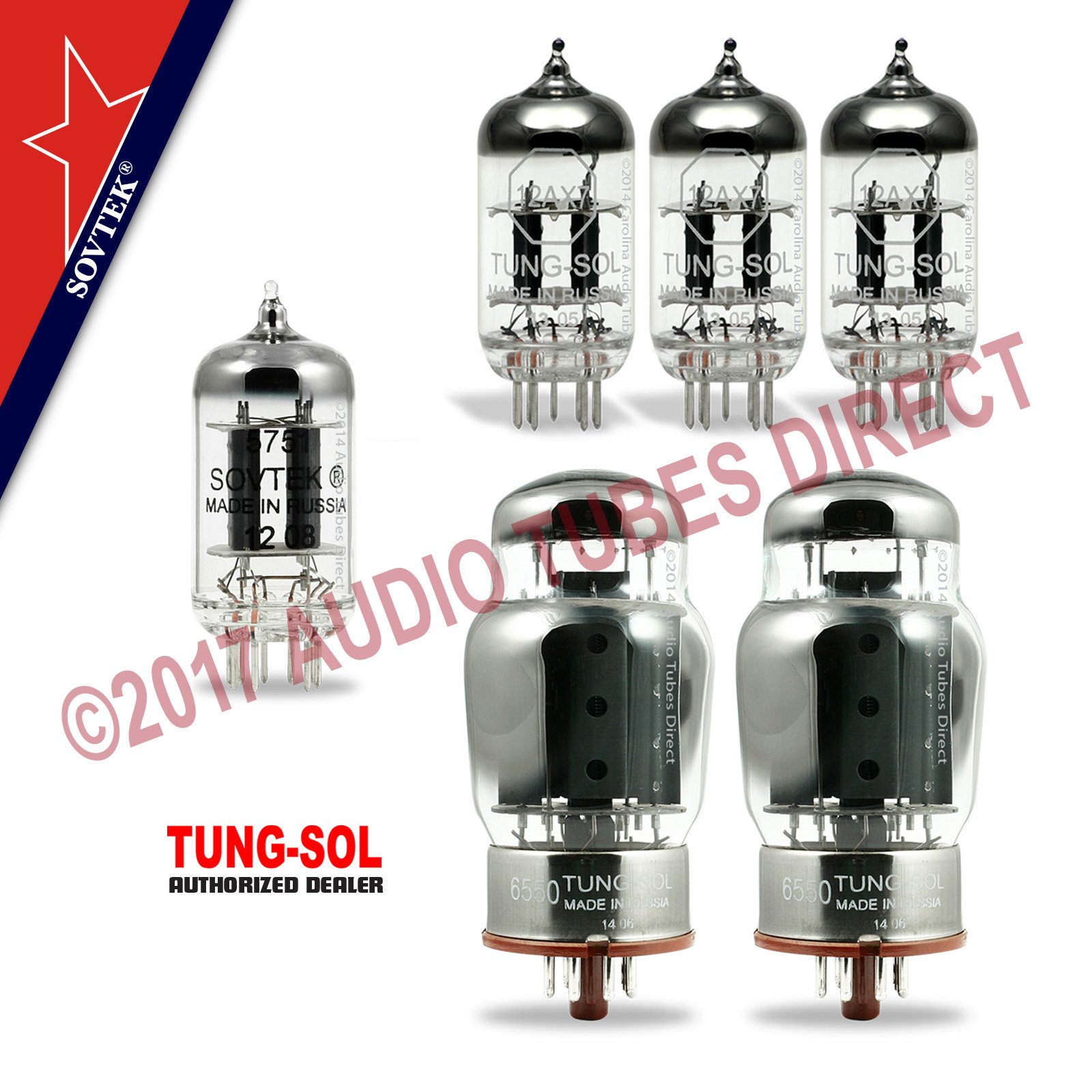 Tung-Sol/Sovtek Tube Upgrade Kit For Carol-Ann Tucana 1 Amps 6550 12AX7 5751