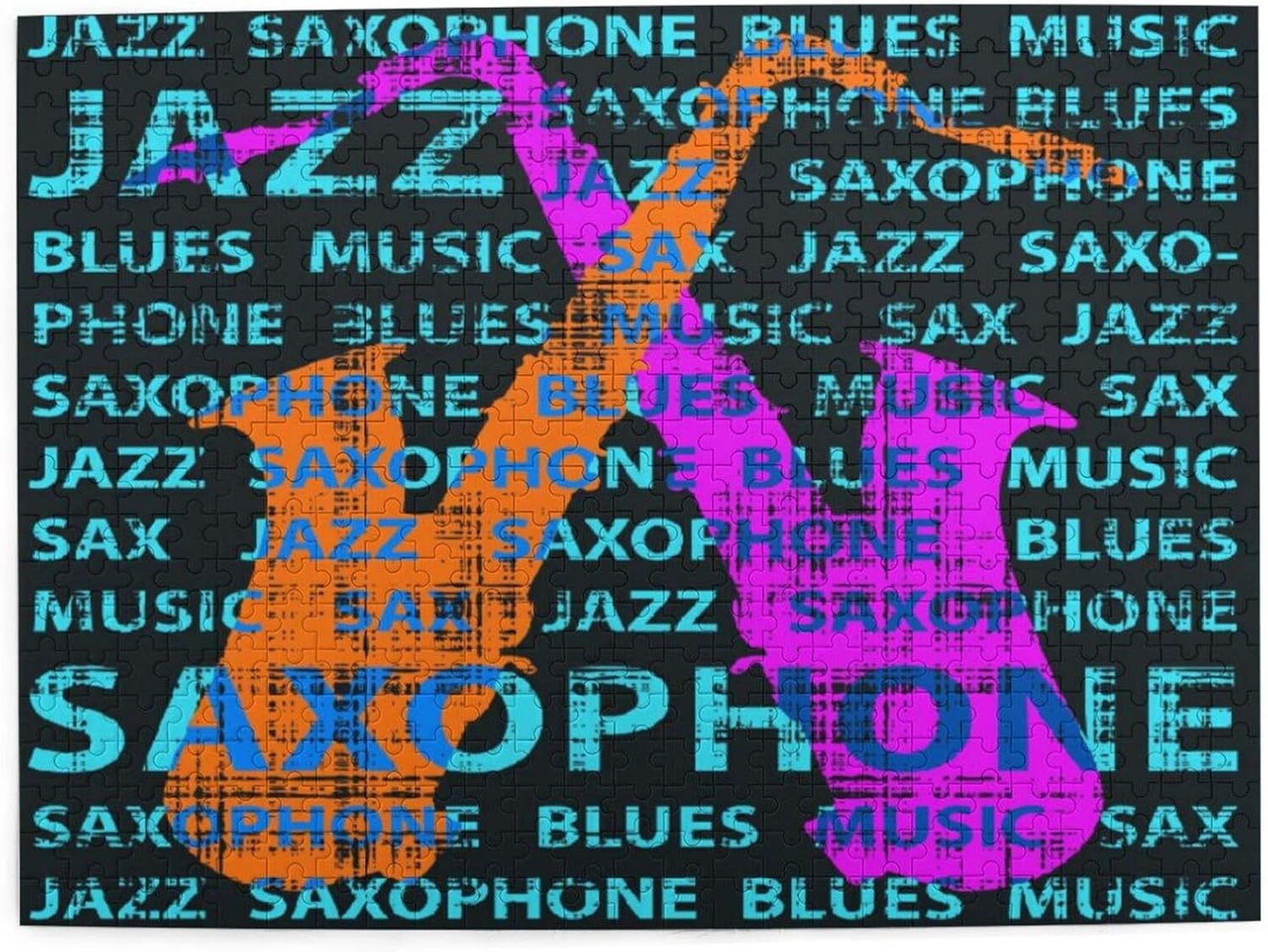 MANISENG Jigsaw Puzzles 500 Pieces,Jazz Saxophone,Family Large Puzzle