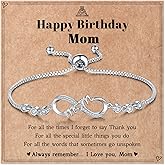 Desimtion Gifts for Women Mom, Infinity Love Bracelets for Women, Valentines Day Birthday Jewelry Gifts for Her Girls Girlfriend Mom Wife from Daughter Son