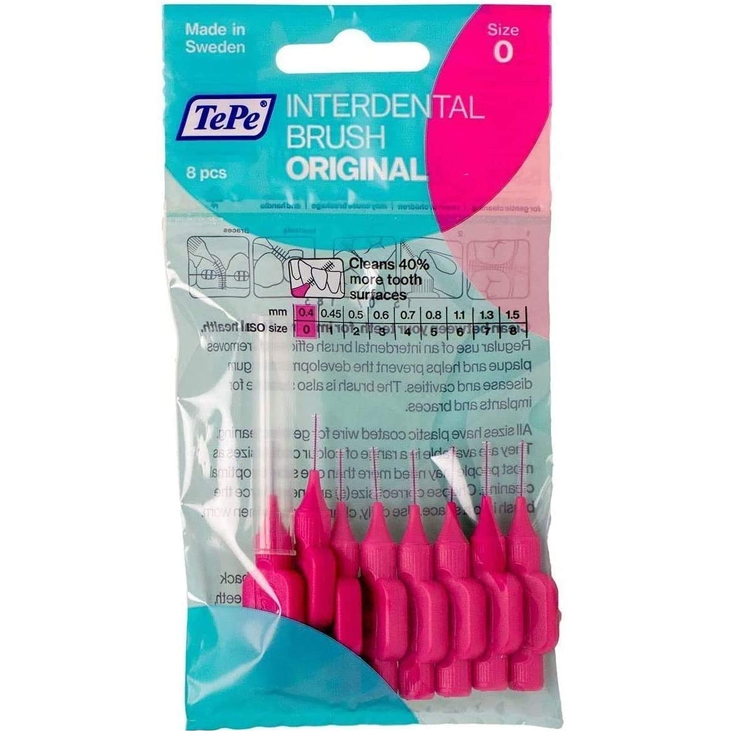 TePe Original Interdental Brushes, Pink (0.4 mm), 40 by TePe