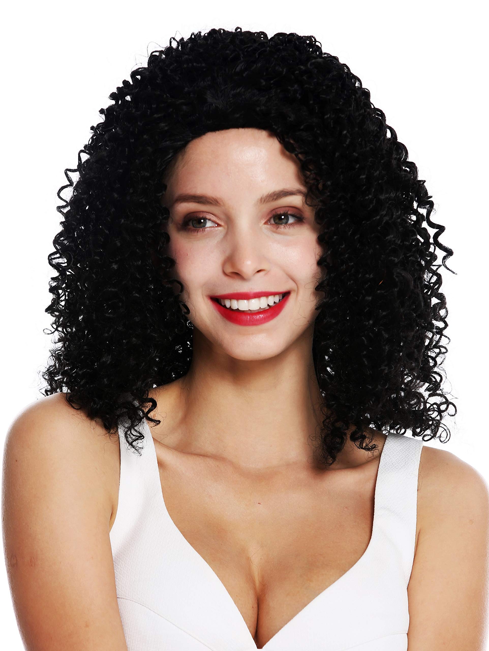 WIG ME UP - ZM-1587-1B women's quality wig long voluminous very frizzy curls afro curls middle parting Latina black