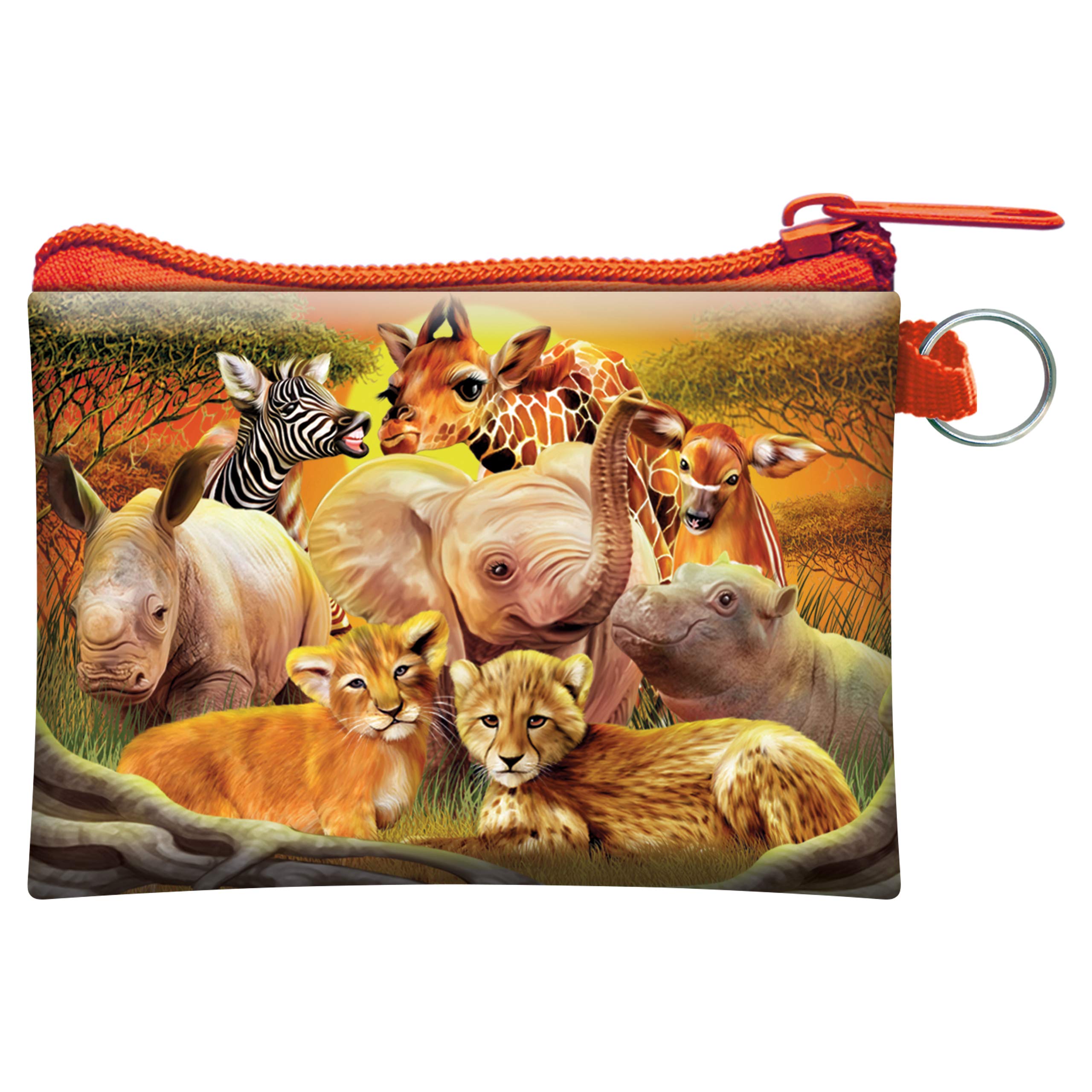 3D LiveLife Coin Purse – Kissing Cousins from Deluxebase. Lenticular Safari Themed Wallet Featuring Secure Zip, Compact Design for Cash and Card Storage. Perfect Wild Animal Gift.