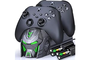 SVETAECHO Upgraded Controller Charger Station with 2x5520mWh Rechargeable Battery Pack for Xbox One/Series X|S, Dual Charger for Xbox Series X S Skin (Controller not Included) (Grey)