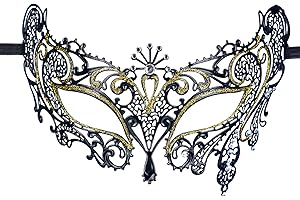 Zinniday Halloween Masquerade Mask for Women - Rhinestone Venetian Mask 2026 Mardi Gras Face Accessory for Woman