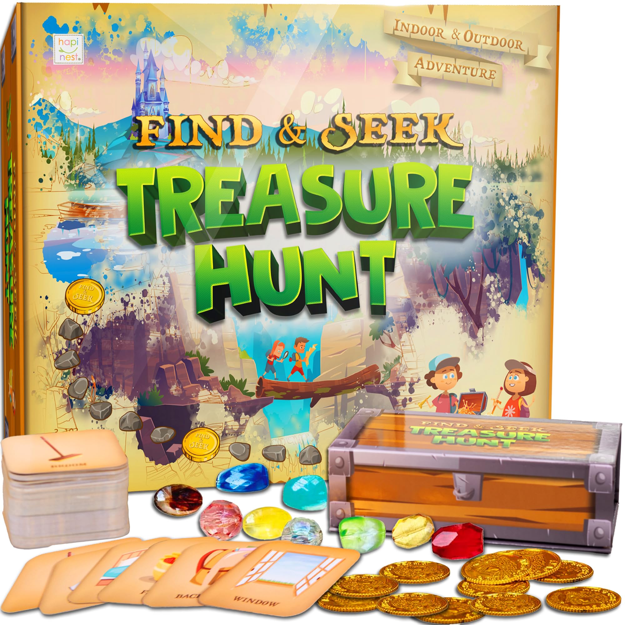 Hapinest Find and Seek Treasure Hunt Family Board Game for Kids