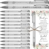 Chiisong 30 Sets Bridal Shower Favors for Guests Wedding Pens Bulk with Thank You Cards Bridal Shower Retractable Ballpoint Pen for Guest Gifts Game Prizes Wedding Souvenirs (Floral)