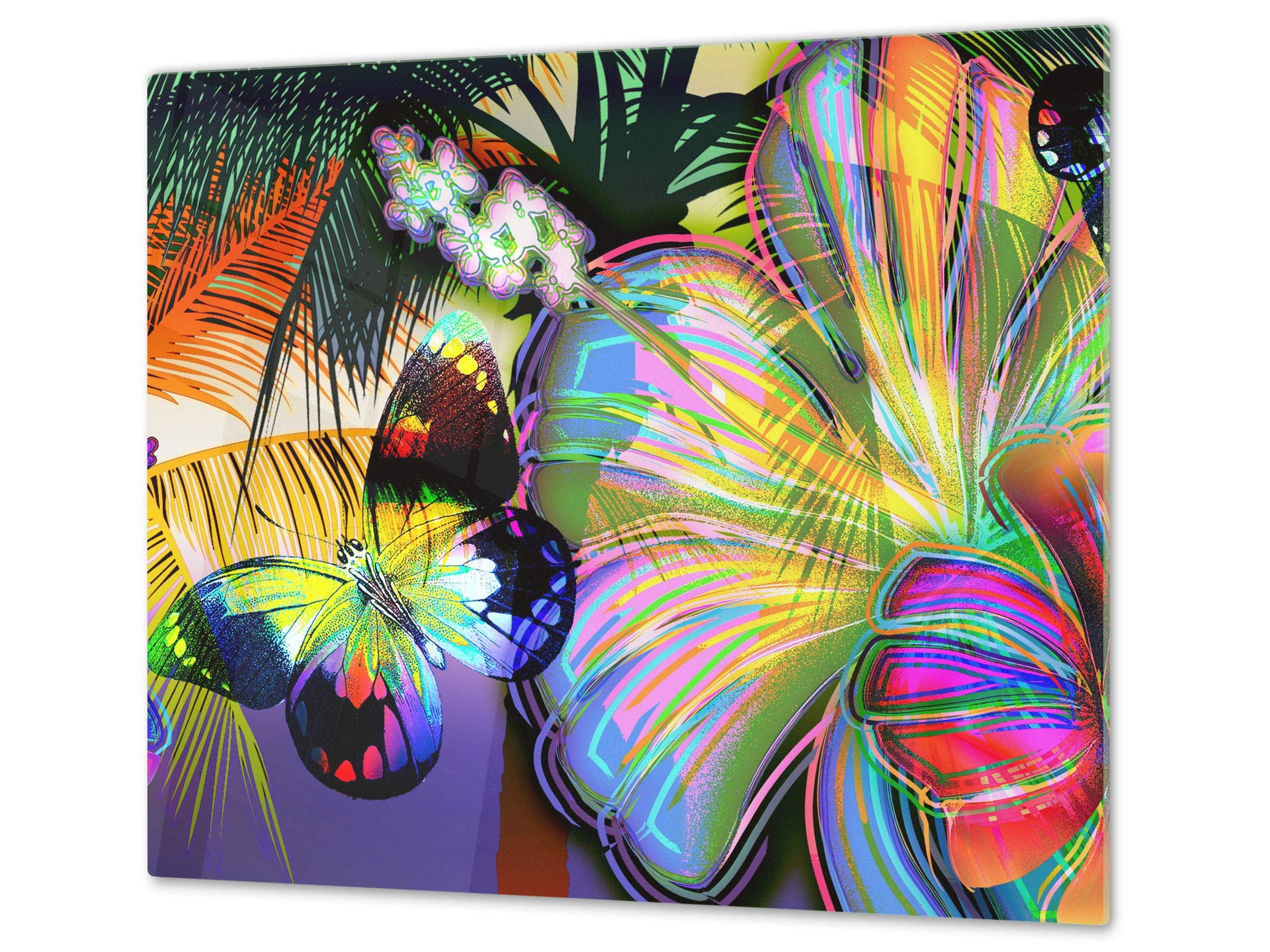 Tempered Glass Cutting Board – Worktop Saver and Pastry Board; Measures: Single: 23,62” x 20,47”; Double:2 x 11,81” x 20,47”; D15 Drawings Series: Butterfly