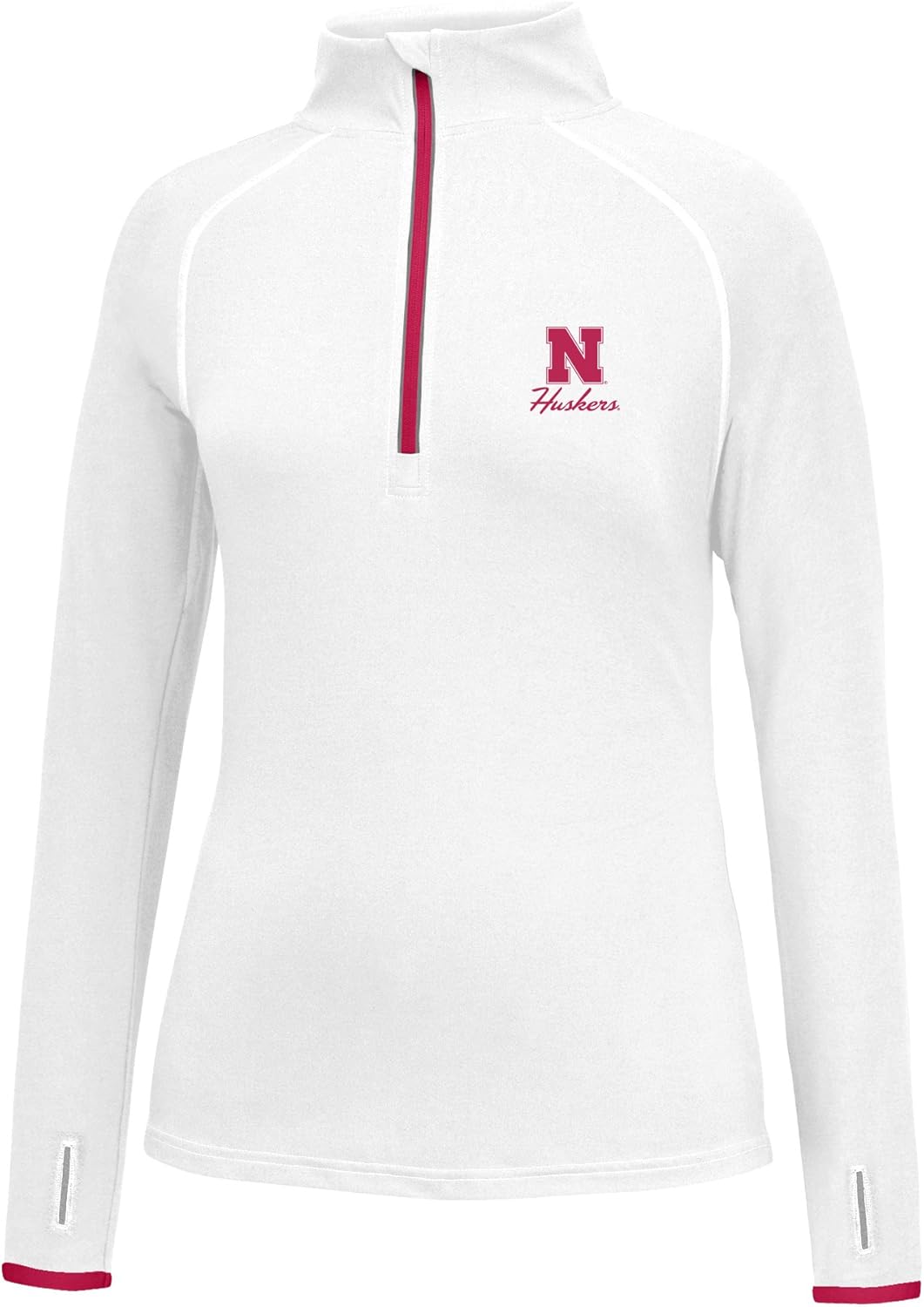 J. America NCAA Womens Script Logo Power Through Poly 1/2 Zip Sweater : Clothing