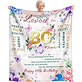 EQNWI 80th Birthday Gifts for Women, 80 Year Old Birthday Gifts for Women, Best Gift for 80 Year Old Woman, 1946 Bday Presents for Woman, Happy 80th Bday Gift Ideas Throw Blanket 50"x60"