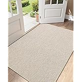 Color&Geometry Extremely White Beige Ultra Thin Indoor Door Mat 48"x72", Machine Washable Front Door Mat Non Slip, Low Profile Entrance Mat Indoor, Absorbent Carpet for Inside, Entry, Entryway (FOLD)