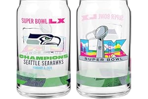 NFL Seattle Seahawks Super Bowl LX Champions 16oz Glass Can Set
