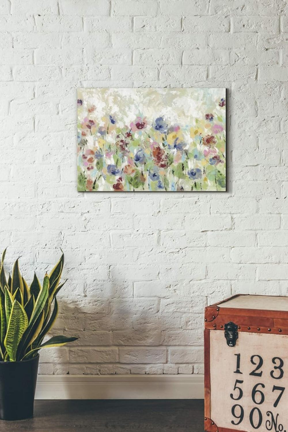 Epic Graffiti Springtime Meadow Flowers Giclee Canvas Wall Art 12 X 16 Red Home Kitchen Wall Art