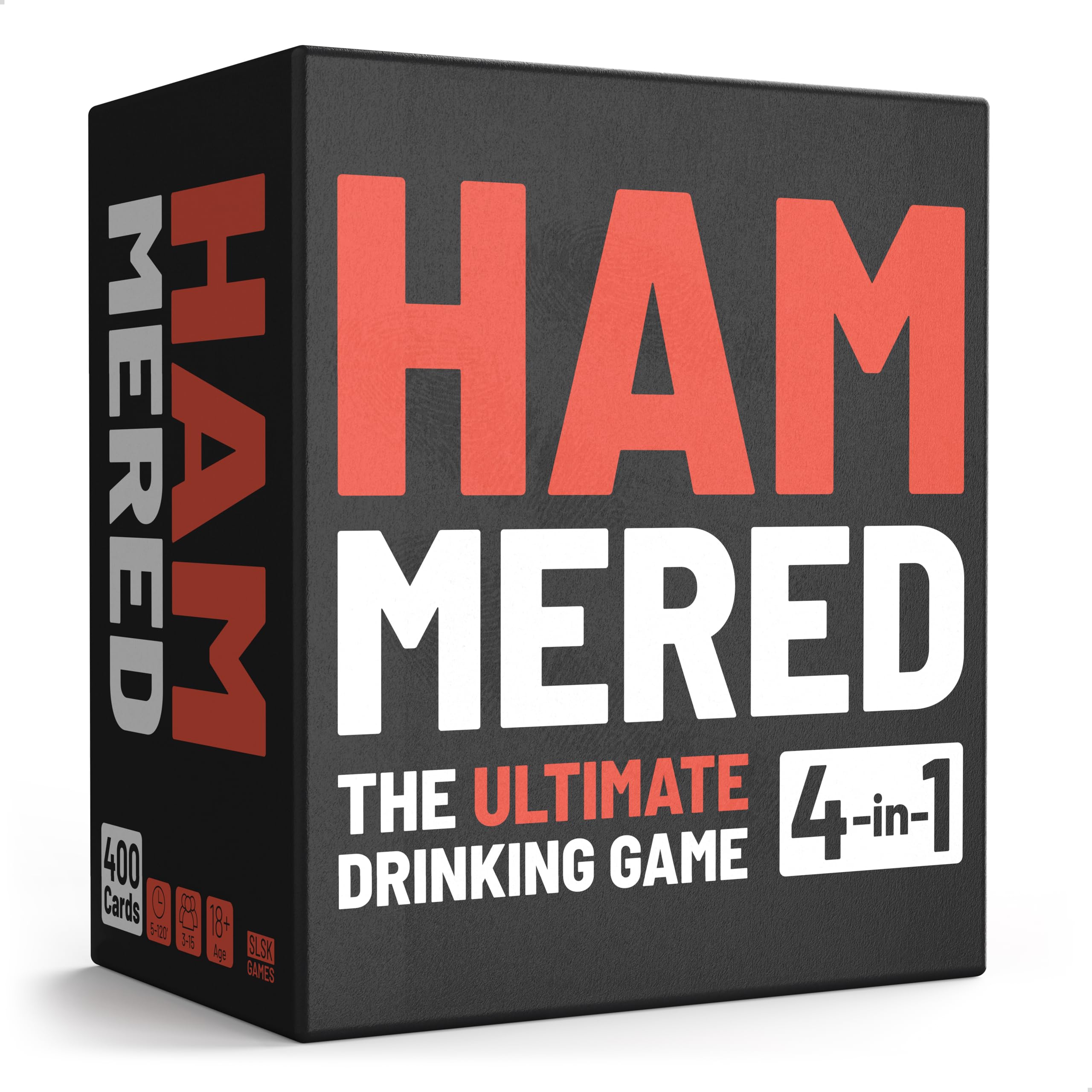 SLSK Games Hammered - The ultimate drinking game - Drinking game with 100 cards - Drinking game - Card game - Party game for adults - from 18 years old - English Version